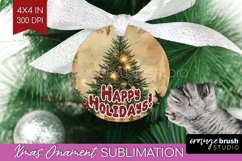 Vintage Christmas Ornament PNG - Retro Xmas Sublimation Product Image 1