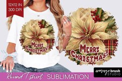 Vintage Christmas Sublimation, Xmas Round Tshirt Background Product Image 1