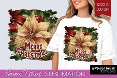 Vintage Christmas Sublimation, Xmas Square Tshirt Background Product Image 1
