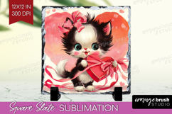 Vintage Valentines Day Slate PNG - Retro Animal Square Slate Product Image 1