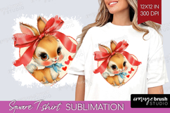 Vintage Valentines Day Square Tshirt Background - Retro PNG Product Image 1