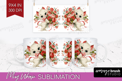 Vintage Valentines Day Mug Wrap - Retro Animal Mug PNG Product Image 1