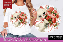 Vintage Valentines Day Round Tshirt Background - Retro PNG Product Image 1