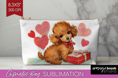 Vintage Valentines Day Cosmetic Bag - Retro Animal Makeup Product Image 1