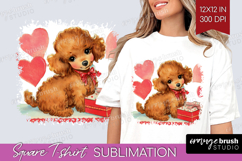 Vintage Valentines Day Square Tshirt Background - Retro PNG Product Image 1