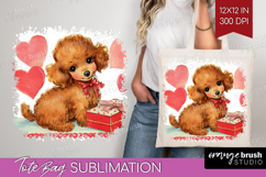 Vintage Valentines Day Tote Bag - Retro Animal Tote Bag PNG Product Image 1