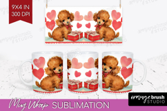 Vintage Valentines Day Mug Wrap - Retro Animal Mug PNG Product Image 1