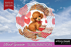 Vintage Valentines Day Wind Spinner Sublimation PNG - Retro Product Image 1