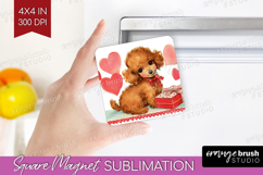 Vintage Valentines Day Magnet Sublimation - Retro Animal PNG Product Image 1