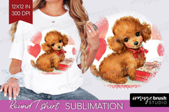 Vintage Valentines Day Round Tshirt Background - Retro PNG Product Image 1