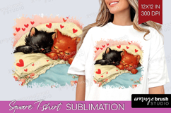 Vintage Valentines Day Square Tshirt Background - Retro PNG Product Image 1