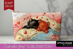 Vintage Valentines Day Cosmetic Bag - Retro Animal Makeup Product Image 1