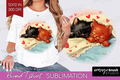 Vintage Valentines Day Round Tshirt Background - Retro PNG Product Image 1