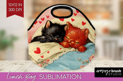 Vintage Valentines Day Lunch Bag - Retro Animal Lunch Bug Product Image 1