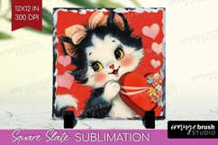 Vintage Valentines Day Slate PNG - Retro Animal Square Slate Product Image 1