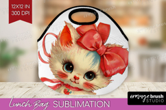 Vintage Valentines Day Lunch Bag - Retro Animal Lunch Bug Product Image 1