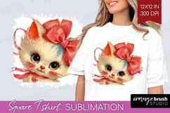 Vintage Valentines Day Square Tshirt Background - Retro PNG Product Image 1