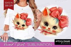 Vintage Valentines Day Round Tshirt Background - Retro PNG Product Image 1