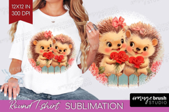 Vintage Valentines Day Round Tshirt Background - Retro PNG Product Image 1