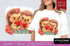 Vintage Valentines Day Square Tshirt Background - Retro PNG Product Image 1