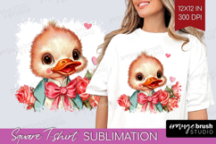 Vintage Valentines Day Square Tshirt Background - Retro PNG Product Image 1