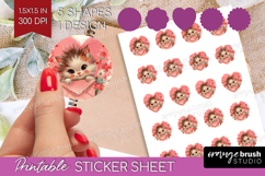 Vintage Valentines Day Round Sticker - Retro Animal Sticker Product Image 1