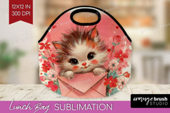 Vintage Valentines Day Lunch Bag - Retro Animal Lunch Bug Product Image 1