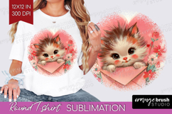 Vintage Valentines Day Round Tshirt Background - Retro PNG Product Image 1