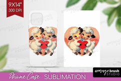 Vintage Valentines Day Phone Case PNG - Retro Animal Case Product Image 1