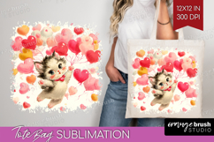 Vintage Valentines Day Tote Bag - Retro Animal Tote Bag PNG Product Image 1