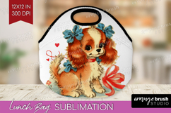 Vintage Valentines Day Lunch Bag - Retro Animal Lunch Bug Product Image 1