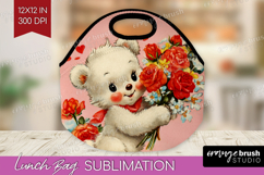 Vintage Valentines Day Lunch Bag - Retro Animal Lunch Bug Product Image 1