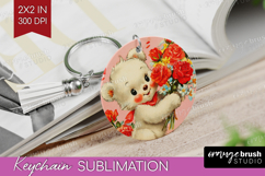 Vintage Valentines Day Keychain PNG - Retro Animal Keychain Product Image 1