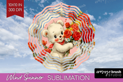 Vintage Valentines Day Wind Spinner Sublimation PNG - Retro Product Image 1