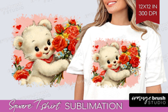 Vintage Valentines Day Square Tshirt Background - Retro PNG Product Image 1