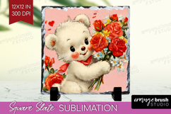 Vintage Valentines Day Slate PNG - Retro Animal Square Slate Product Image 1