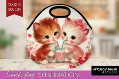 Vintage Valentines Day Lunch Bag - Retro Animal Lunch Bug Product Image 1