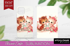 Vintage Valentines Day Phone Case PNG - Retro Animal Case Product Image 1