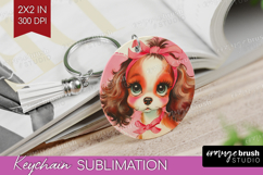 Vintage Valentines Day Keychain PNG - Retro Animal Keychain Product Image 1