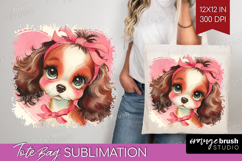 Vintage Valentines Day Tote Bag - Retro Animal Tote Bag PNG Product Image 1