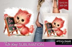 Vintage Valentines Day Tote Bag - Retro Animal Tote Bag PNG Product Image 1