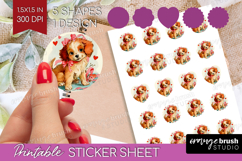 Vintage Valentines Day Round Sticker - Retro Animal Sticker Product Image 1