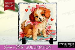 Vintage Valentines Day Slate PNG - Retro Animal Square Slate Product Image 1