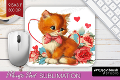 Vintage Valentines Day Mouse Pad Sublimation - Retro Animal Product Image 1