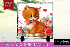 Vintage Valentines Day Slate PNG - Retro Animal Square Slate Product Image 1
