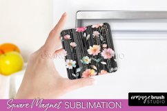 Pink Flowers Magnet Sublimation - Watercolor Magnet Design Product Image 1