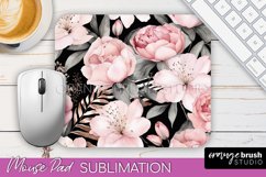 Floral Mouse Pad PNG - Pink Flowers Mousepad Sublimation Product Image 1