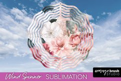 Pink Flowers Wind Spinner - Summer Wind Spinner Sublimation Product Image 1
