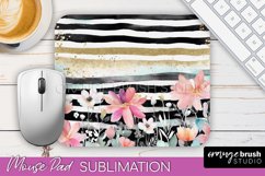 Floral Mouse Pad PNG - Pink Flowers Mousepad Sublimation Product Image 1