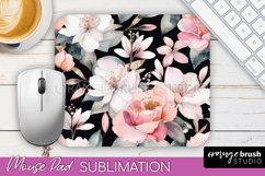 Floral Mouse Pad PNG - Pink Flowers Mousepad Sublimation Product Image 1